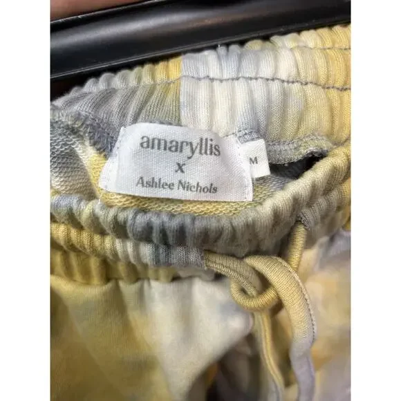 Amaryllis x Ashlee Nichols Tie Dye Sweatpants‎ Womens Medium Yellow Gray Pockets - Picture 4 of 7